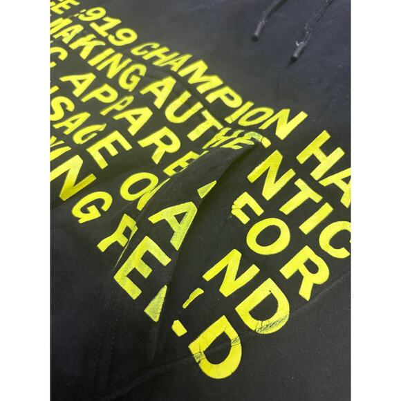 Champion 1919 Rare Men's Hoodie Pullover Thick Graphic Black Size Medium - Picture 10 of 15